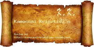 Kamocsai Krisztián névjegykártya