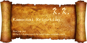 Kamocsai Krisztián névjegykártya